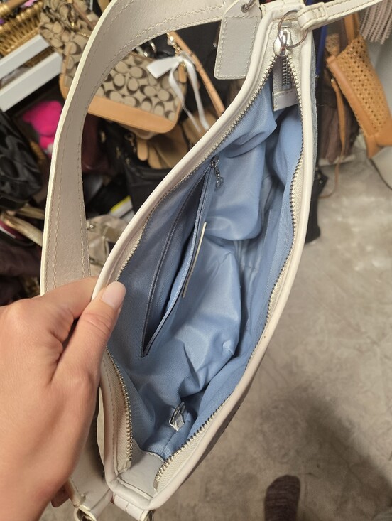 Coach Y2K SoHo Mini Hobo Light Blue and White Signature Jacquard 